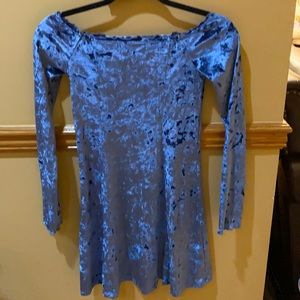 Hollister Off the Shoulder Velour Skater Dress
